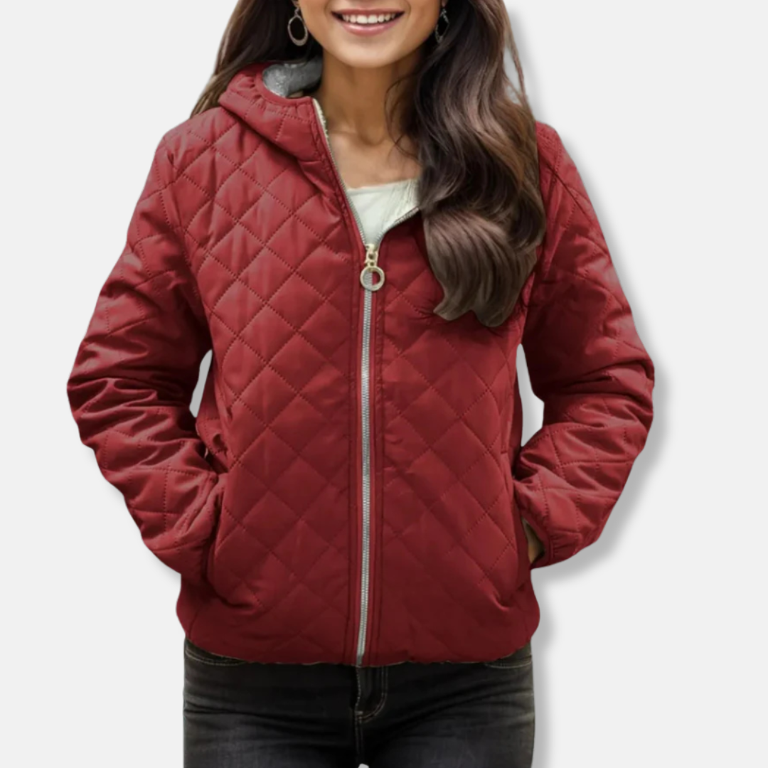 Drune | Gepolsterte Jacke - Lockere Passform - Diamantsteppung - Kapuze - Elastischer Saum