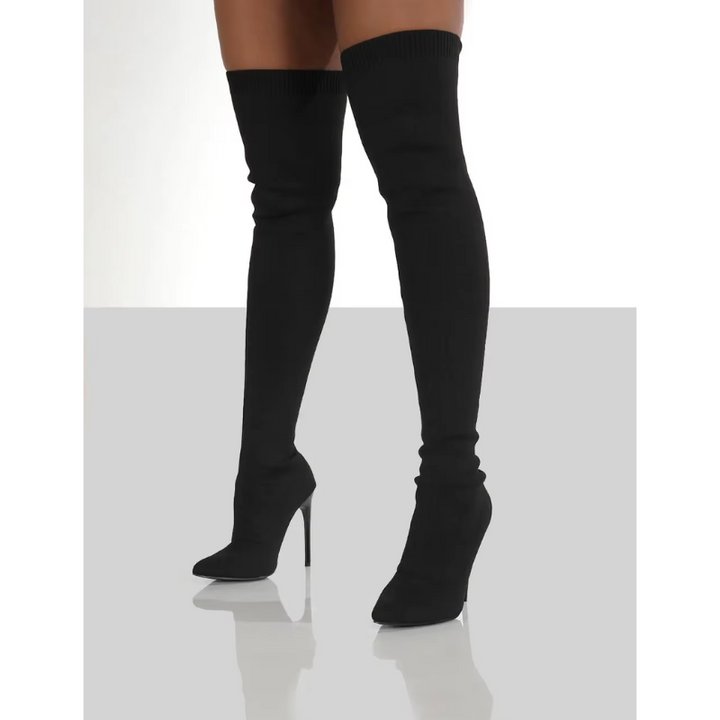 Drune | Overknee Stretch Stiletto Stiefel Elegante Damen Stiefel