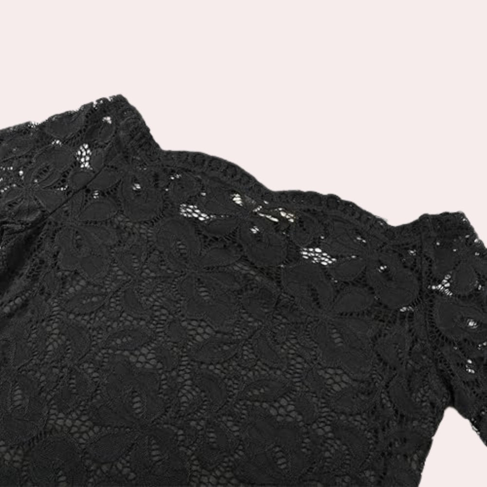 Drune | Damen Top Stilvolles Off Shoulder Spitzen Shirt Top Für Frauen