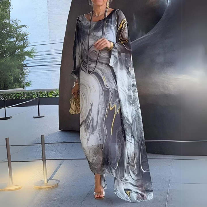 Drune | Schlankmachendes Seidenchiffon-Eleganzkleid