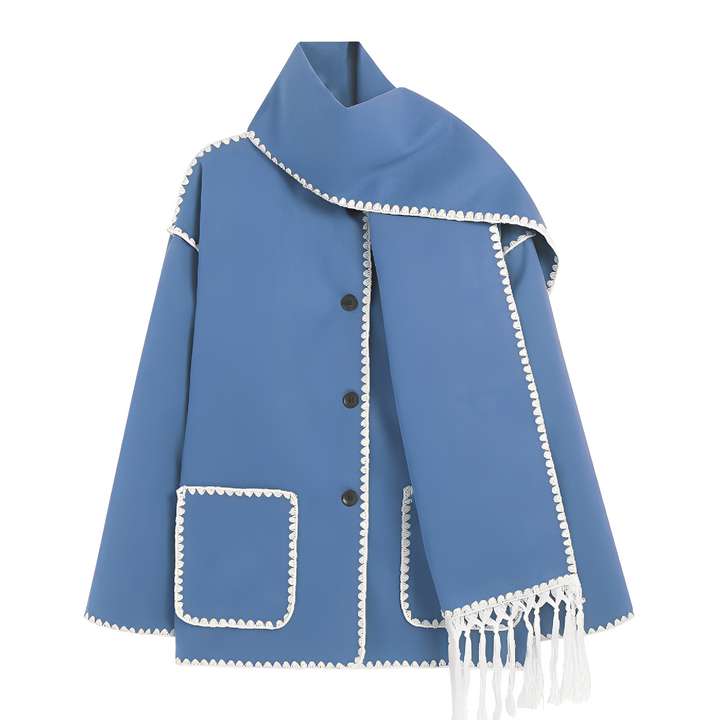 Drune | Elegante, locker geschnittene Damen-Wolljacke mit Schal