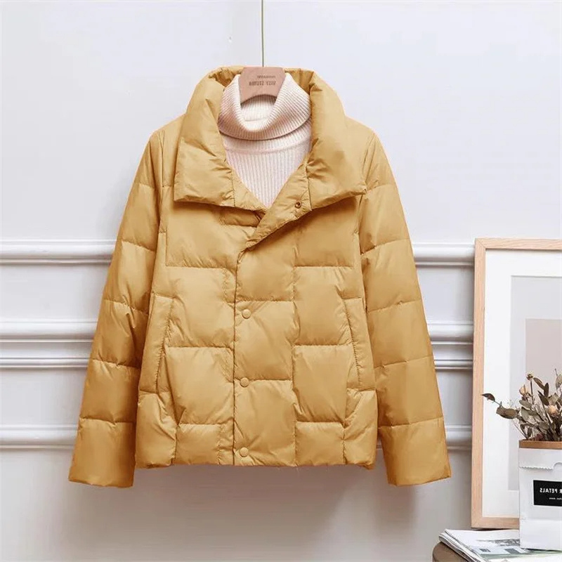 Drune | Gep quiltete Daunenjacke Rollkragen Daunenjacke