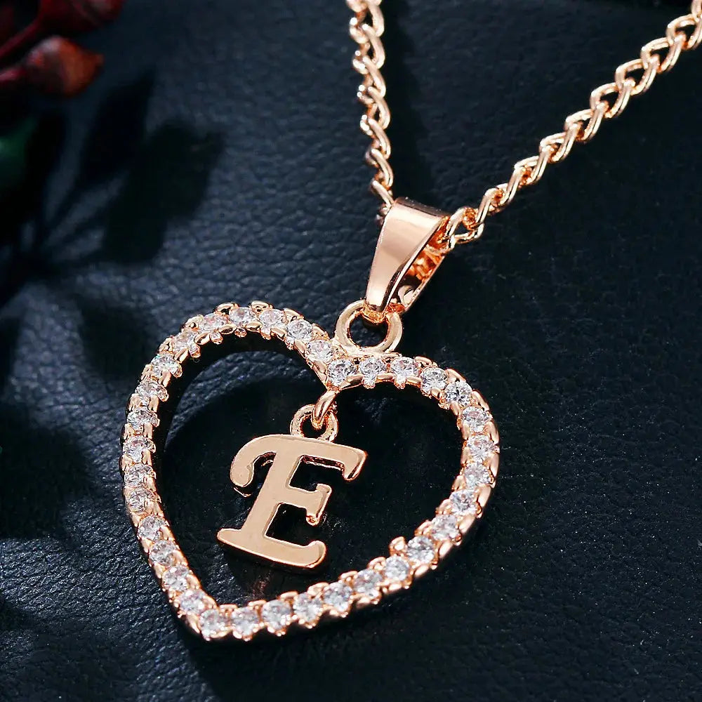 Drune | Buchstaben Zirkon Liebe Kette Schmuck Anhänger
