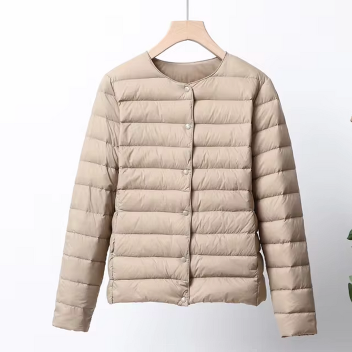 Drune | Daunenjacke Slim Fit Leicht Gewattet Kragenlos Hüftlänge