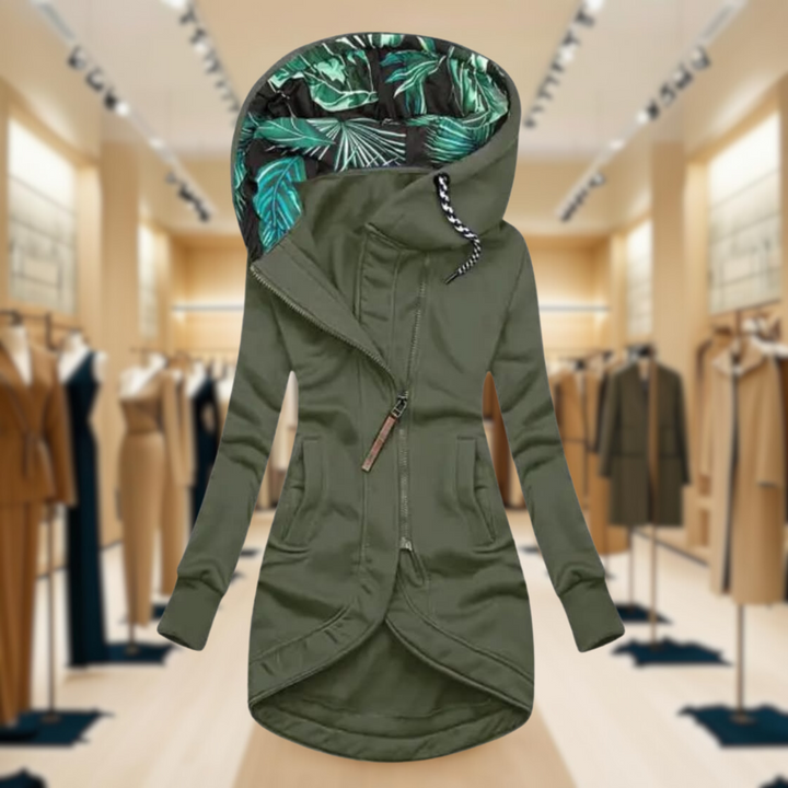 Drune | Leichte Regenjacke mit Kapuze und Asymmetrischem Reißverschluss