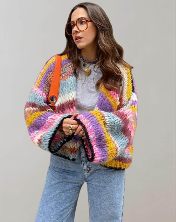 Drune | Übergroße Und Bunte Strickjacke