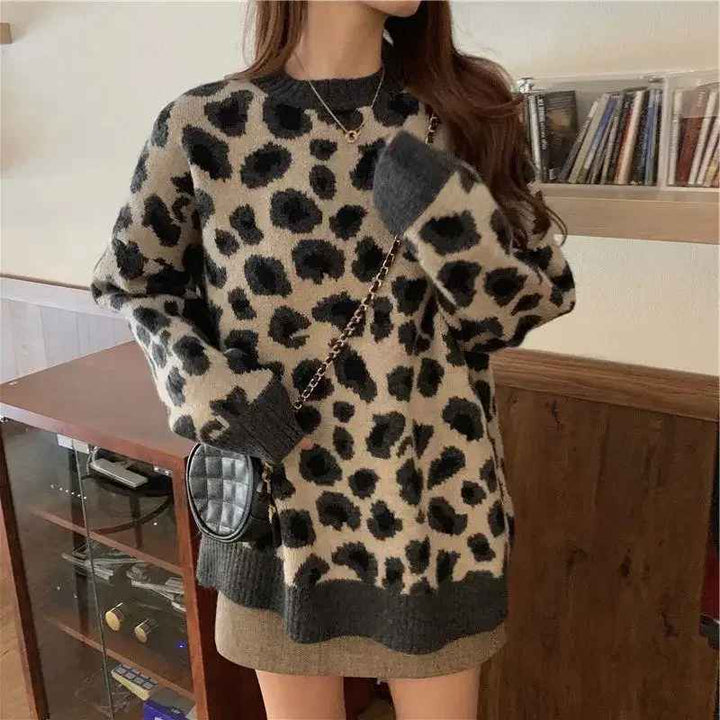 Drune | Stylischer Pullover mit Leopardenmuster