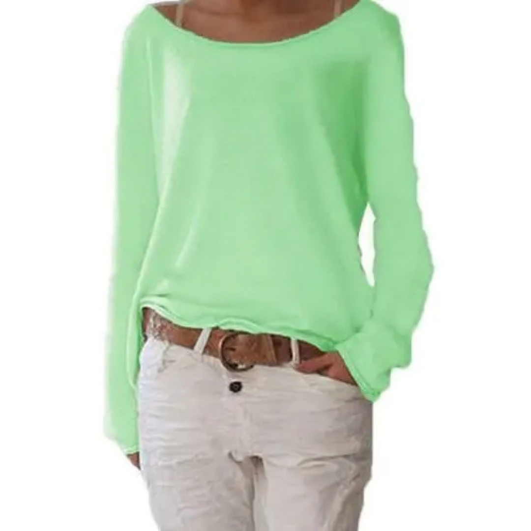 Drune | gelbes Sweatshirt mit Rundhalsausschnitt, schlicht und schmal