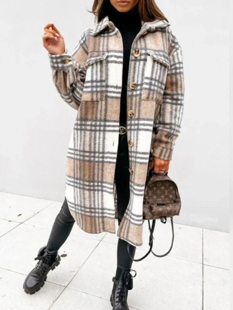Drune | Lange Karierte Jacke