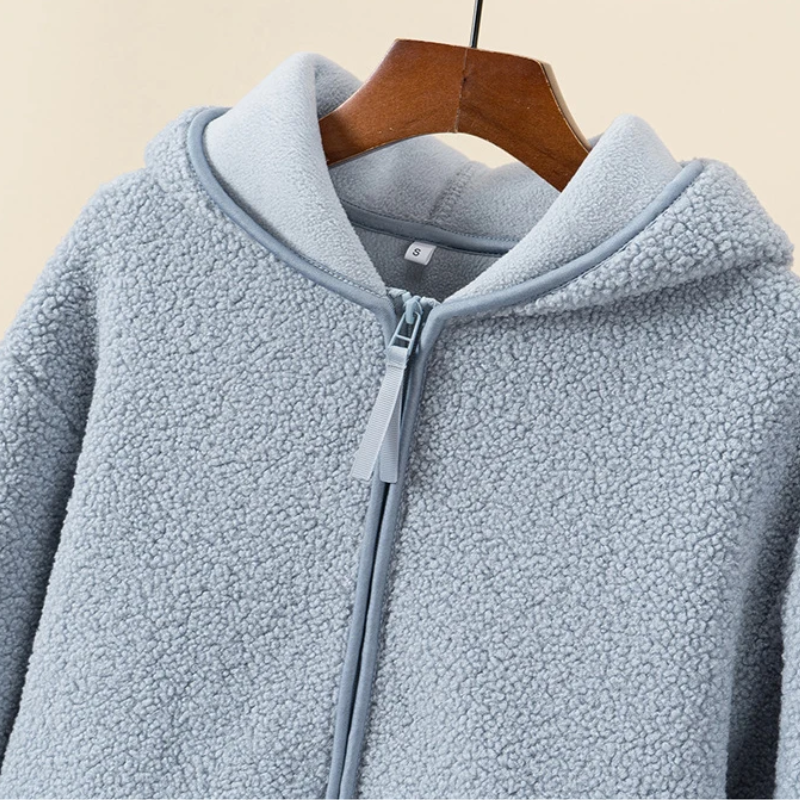 Drune | Kapuzenjacke mit Reißverschluss und Weichem Sherpa Stoff, Fleece Weste