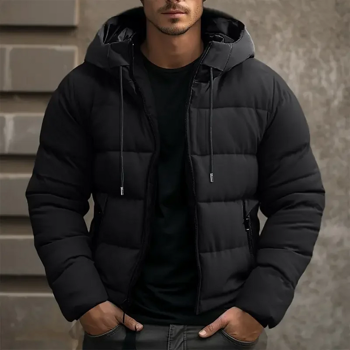 Drune | Puffer Jacke mit Kapuze und Reißverschlusstaschen - Winterjacke