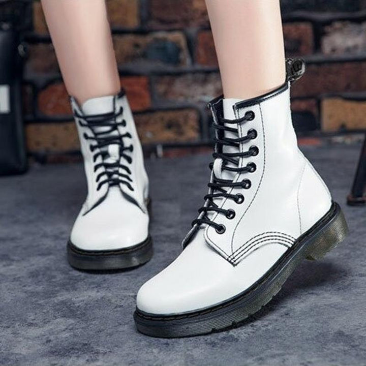 Drune | Kampfstiefel Leder Schnürung Knöchelhoch Robuste Gummisohle