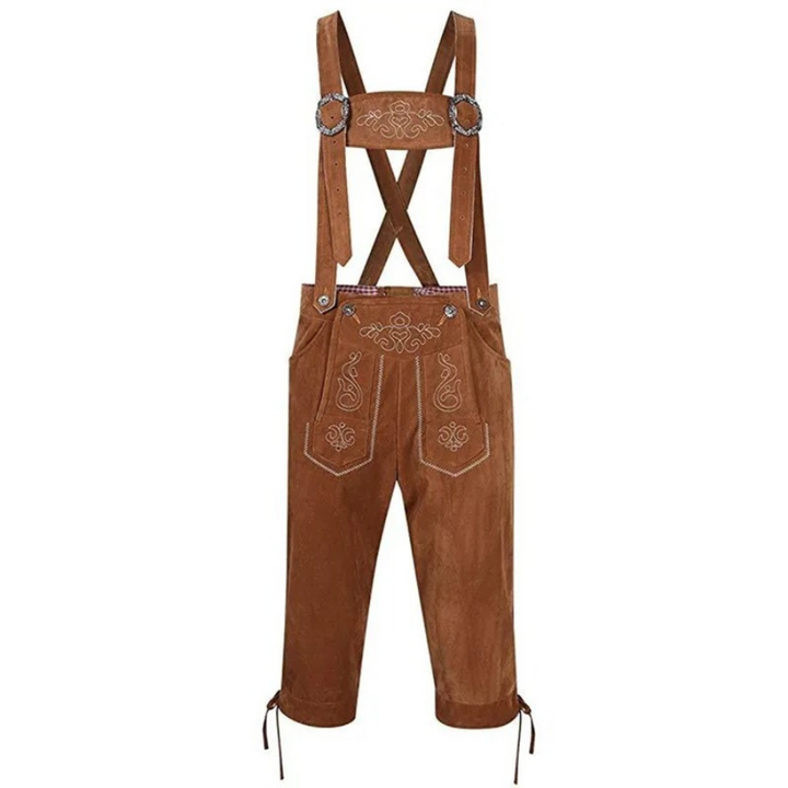 Drune | Herren Lederhosen Kniehose Mit Trägern Bayerische Festkleidung