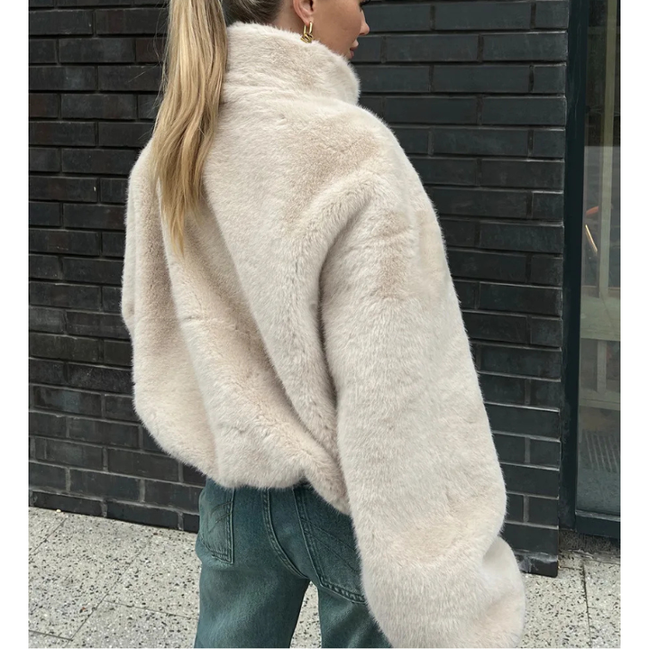 Drune | Kunstfelljacke - Kurze Jacke Mit Hohem Kragen & Reißverschluss