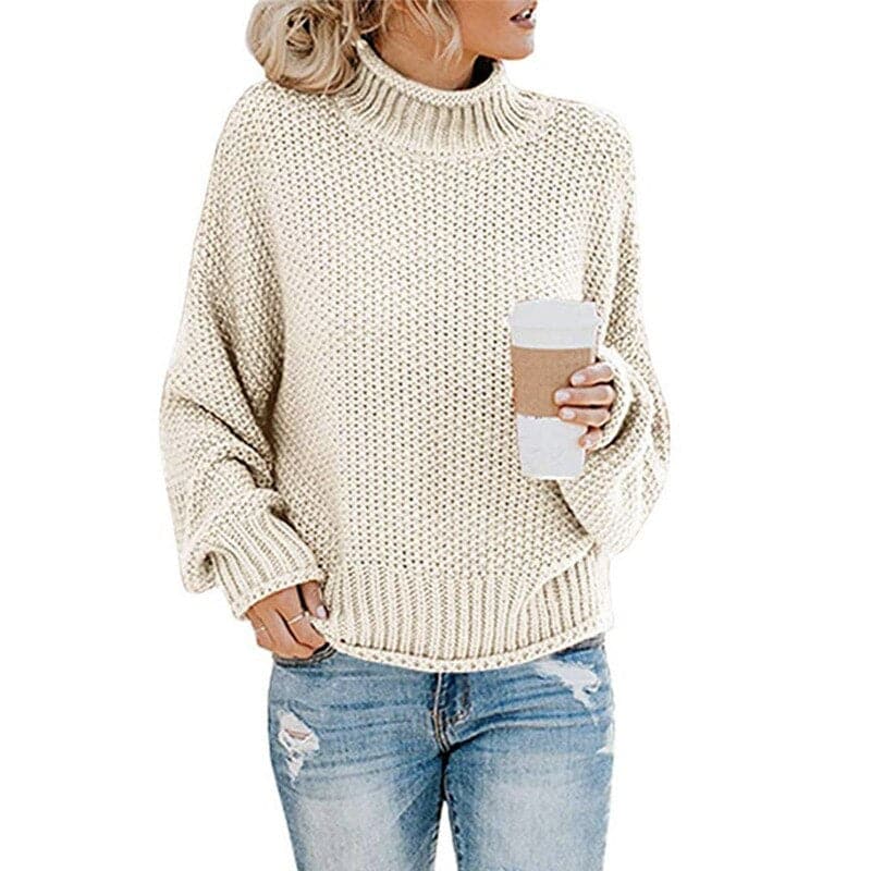 Drune | Strickpullover Hoher Rollkragen Grobstrick Übergroß Passform Lange Ärmel