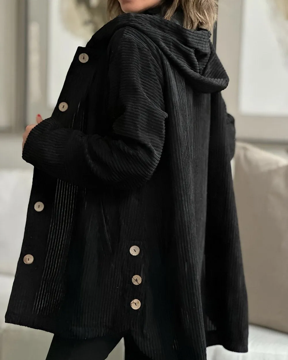 Drune | Damen Freizeit Cordjacke mit Kapuze