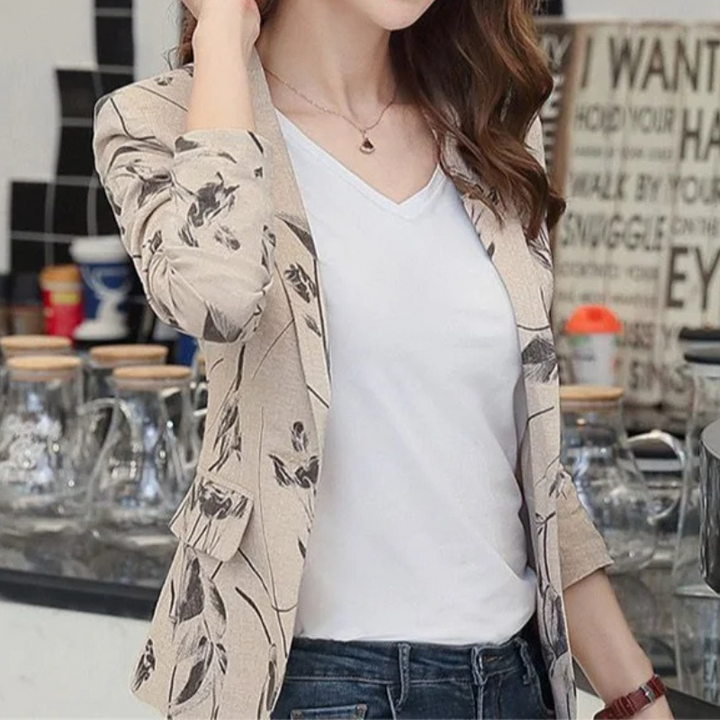 Drune | Damen Blazer mit Blumenmuster Perfekt für Frühling und Sommer