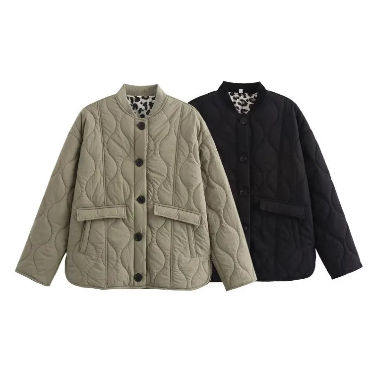 Drune | Mit Leopardenfutter gep padded Jacke für Damen