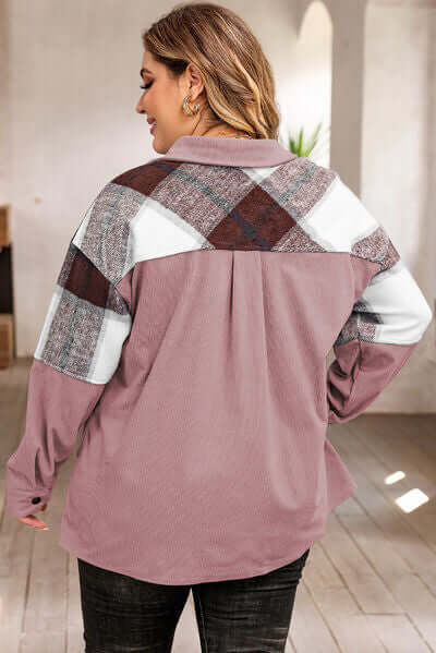 Drune | Plus Size Karos Shacket Jacke für Damen