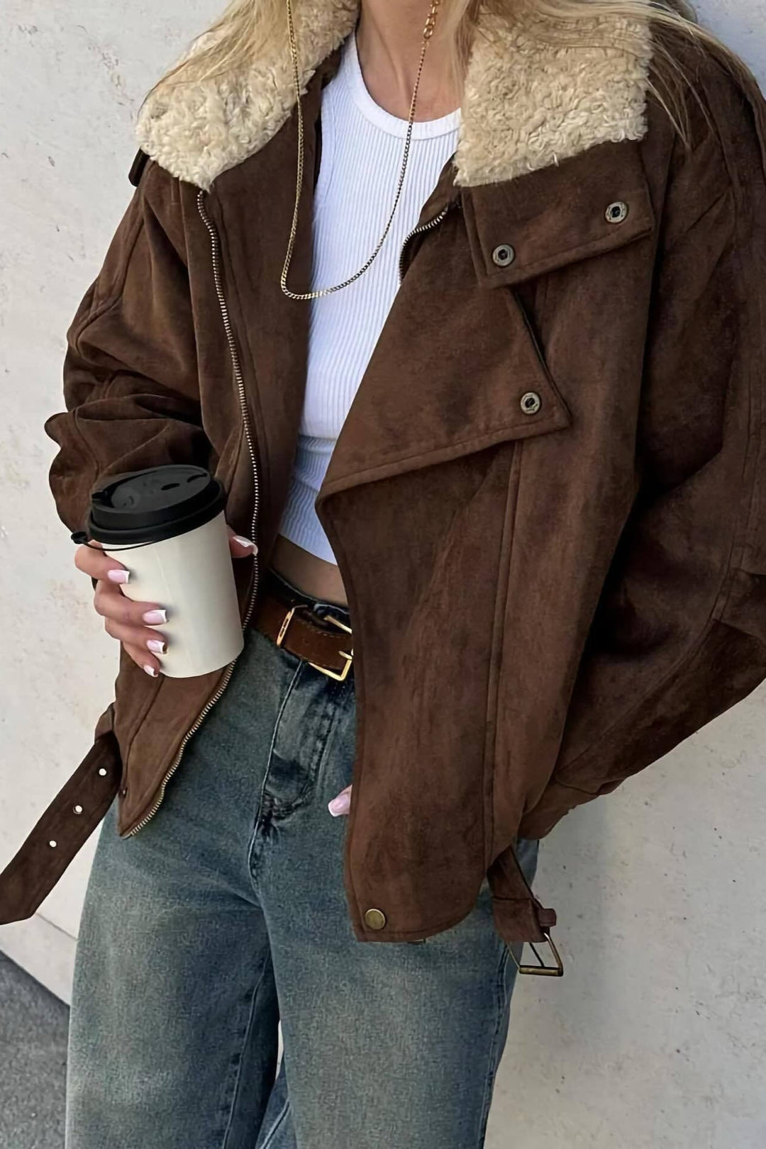 Drune | Braune Übergröße Jacke