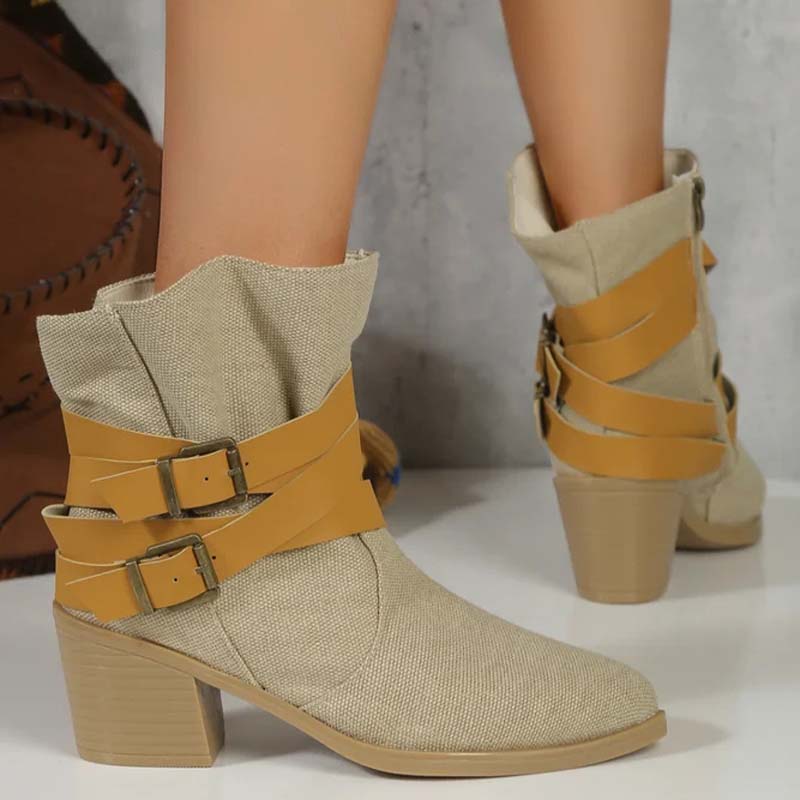 Drune | Vintage-Stiefel Mit Klobigem Absatz