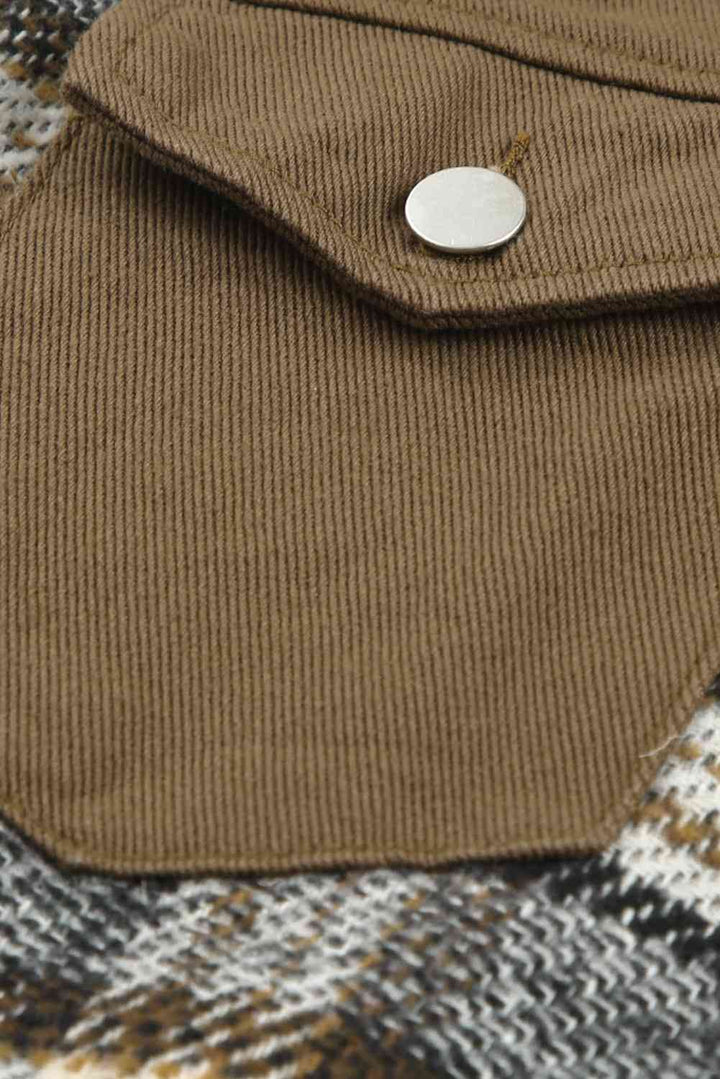 Drune | Karo-Kragen-Denimjacke