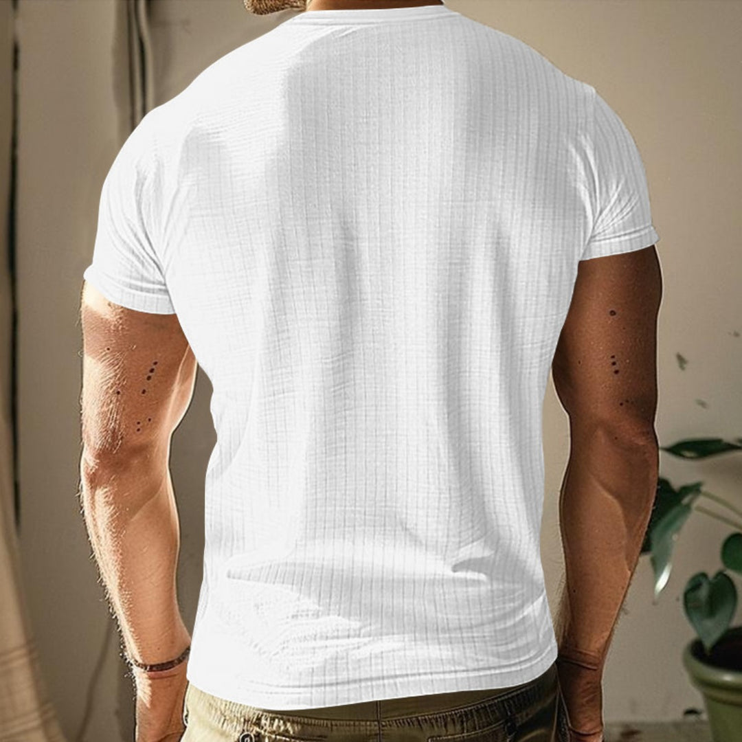 Drune | Einfarbig Lässig gestricktes T-Shirt