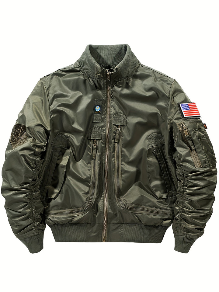 Drune | taktische Bomberjacke mit hohem Kragen für Herren - Perfekt für Outdoor-Aktivitäten