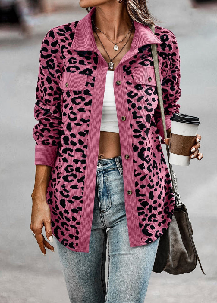 Drune | Damen-Chic-Jacke mit Leopardenmuster