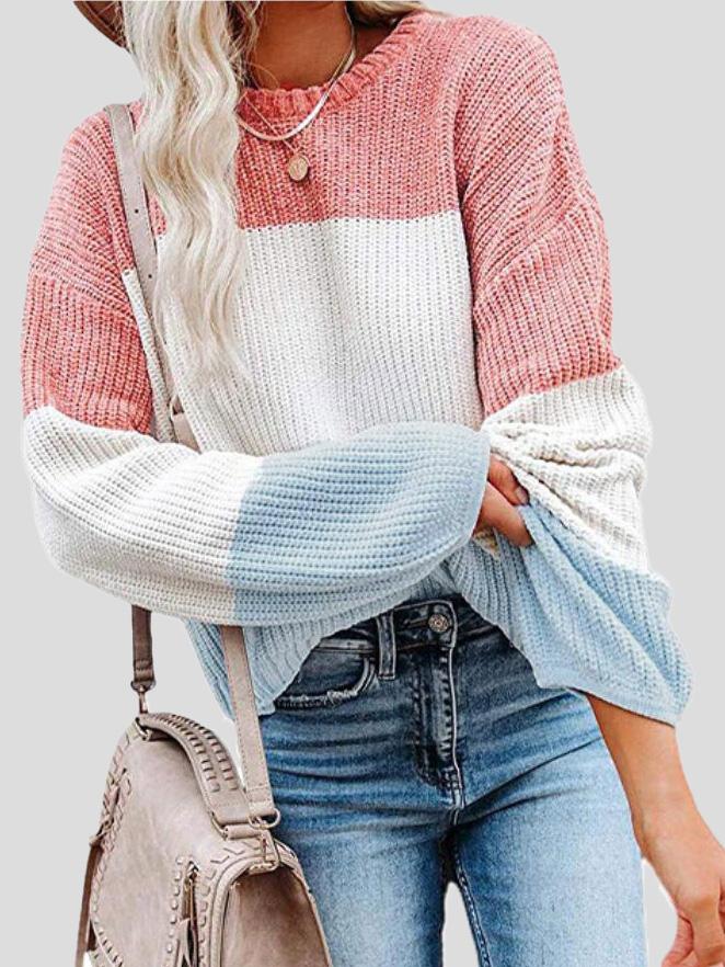 Drune | Colorblock-Strickpullover für Herbst-Lagenlook