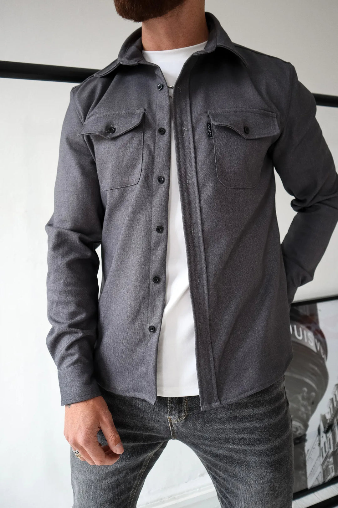 Drune | Herrenjacke mit Kragen und Knopfleiste