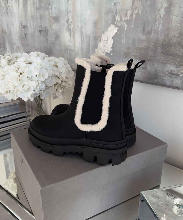 Drune | Schicke schwarze Leder-Stiefeletten