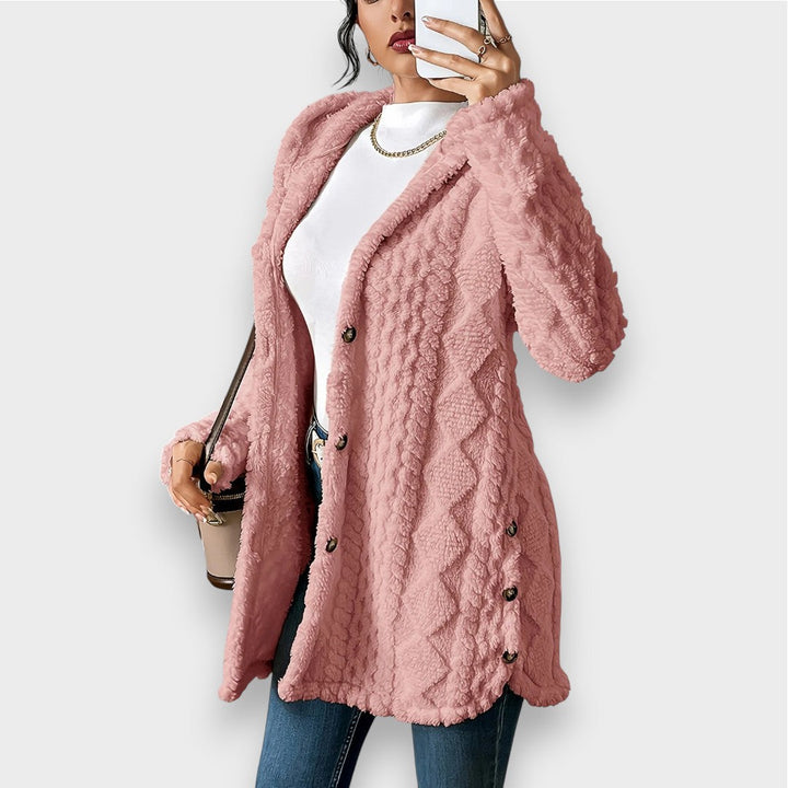 Drune | Cozy plush hooded cardigan sweater