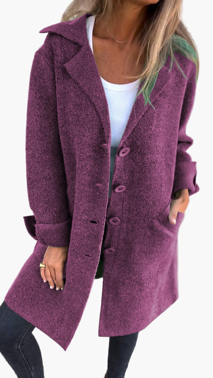 Drune | Mantel mit elegantem Revers - Langer Übergangsjacke für Alltag und Büro