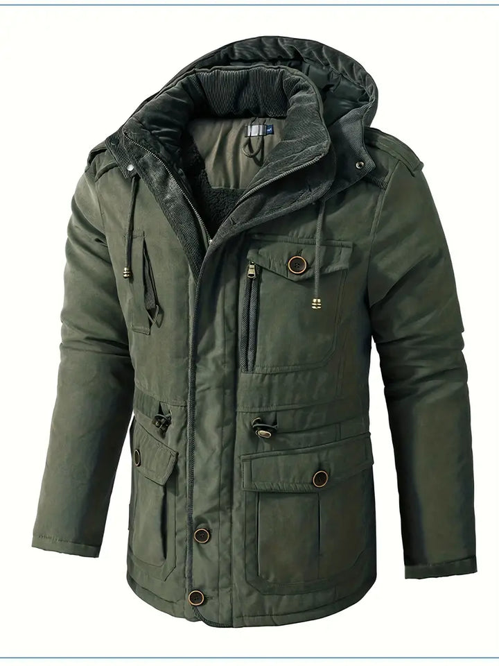 Drune | HerrenWinterjacke mit Kapuze und Taschen