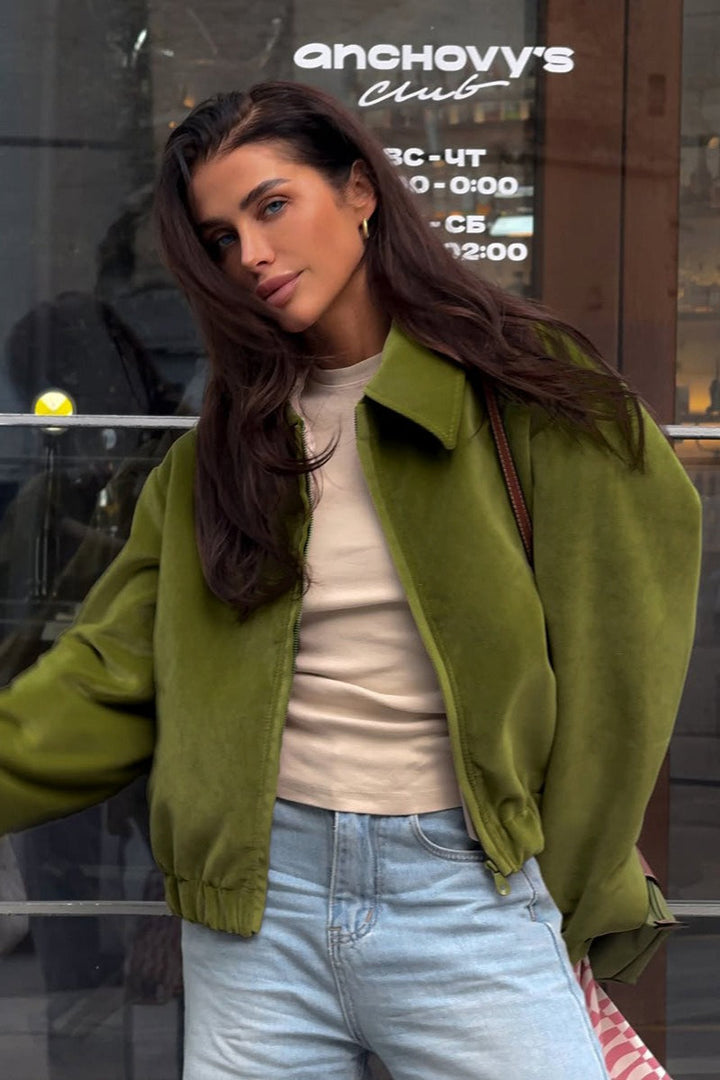 Drune | Samt Baseball Stil Jacke