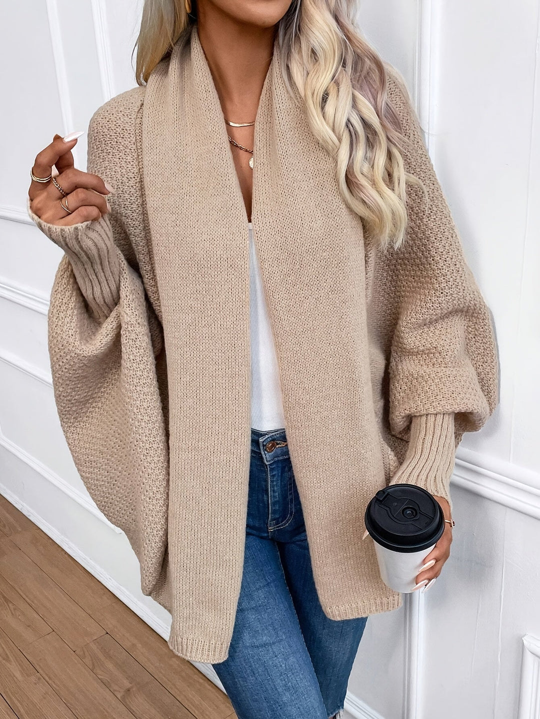 Drune | Cardigan mit Übergrößenärmeln Acryl Warm und Bequem