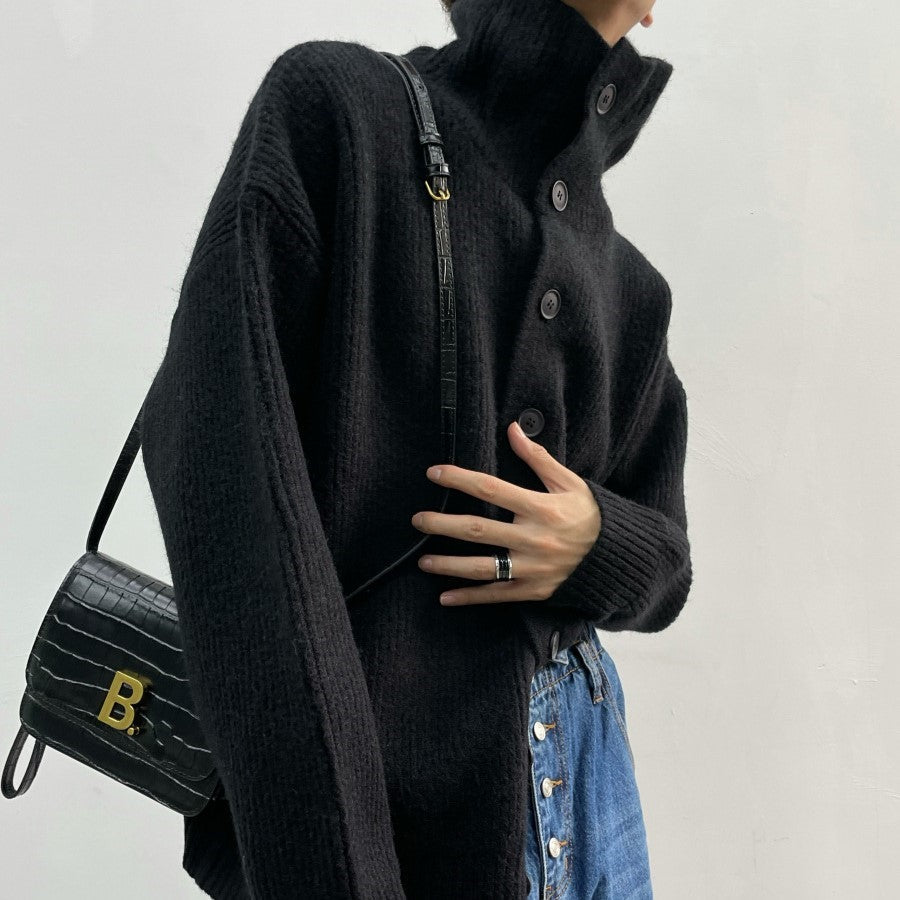 Drune | Rippstrick-cardigan mit Knöpfen Weich und Warm Lässige Eleganz