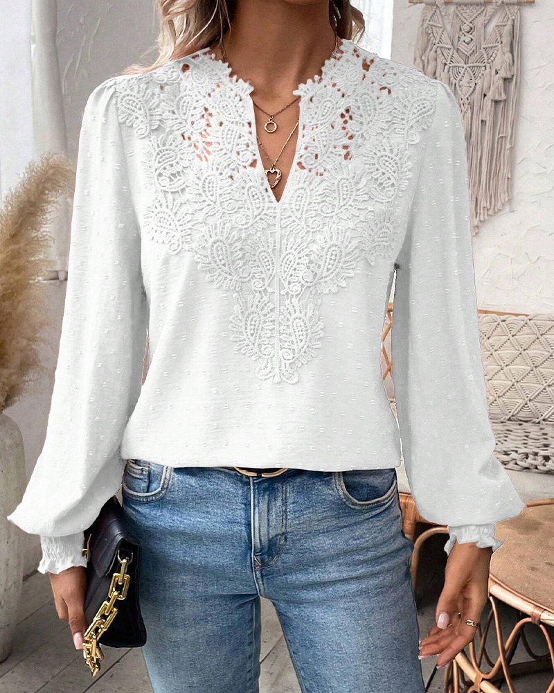 Drune | V-Ausschnitt Spitze Jacquard