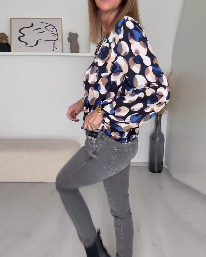 Drune | Bedruckte Elegante Bluse mit Trägern