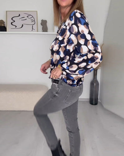 Drune | Bedruckte Elegante Bluse mit Trägern
