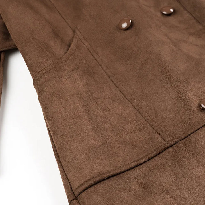 Drune | Trenchcoat mit doppelter Brust und samtigem Revers