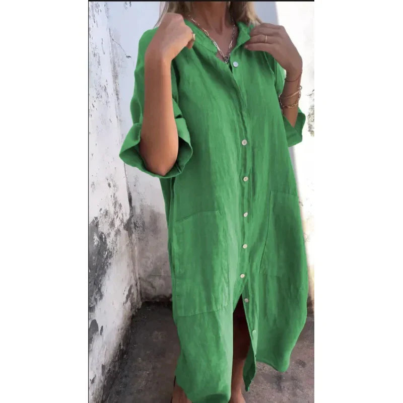 Drune | Lässiges Langes Hemdkleid