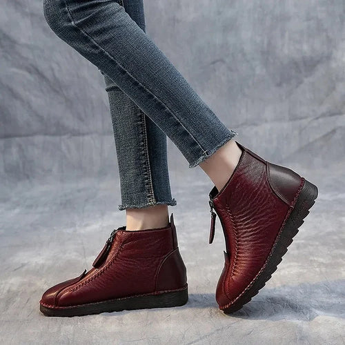 Drune | Damen Echtes Leder Rutschfeste Stiefeletten