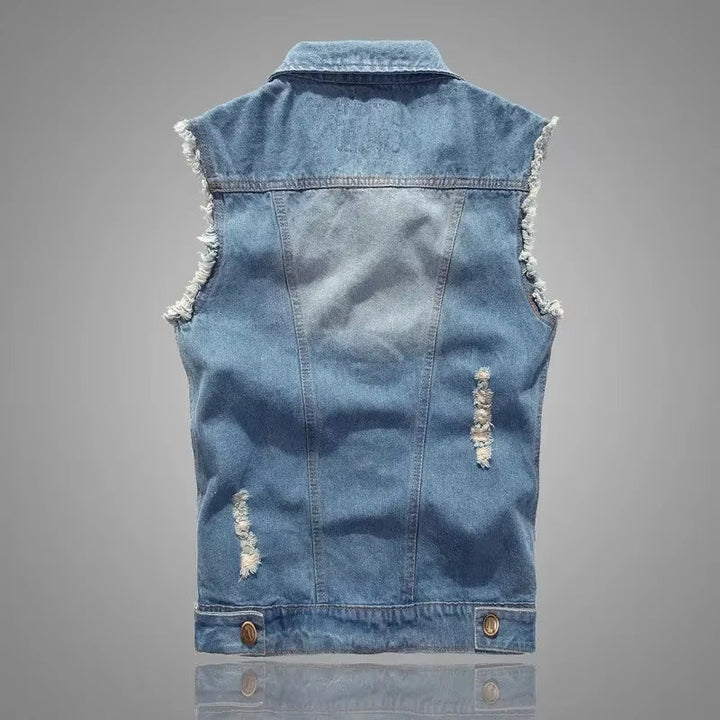 Drune | Zerrissene Denim-Weste