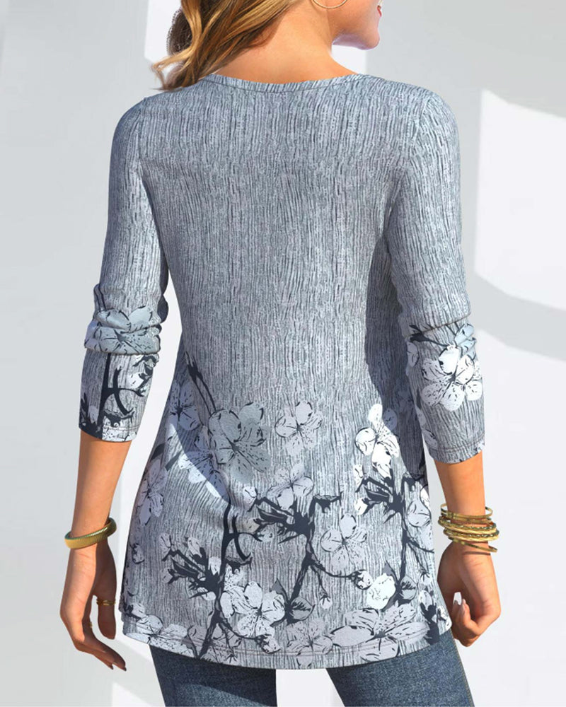 Drune | Bluse mit Blumendruck und Knöpfen