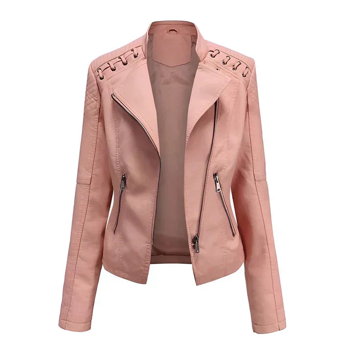 Drune | Pudriges Lederjacke mit Reißverschluss