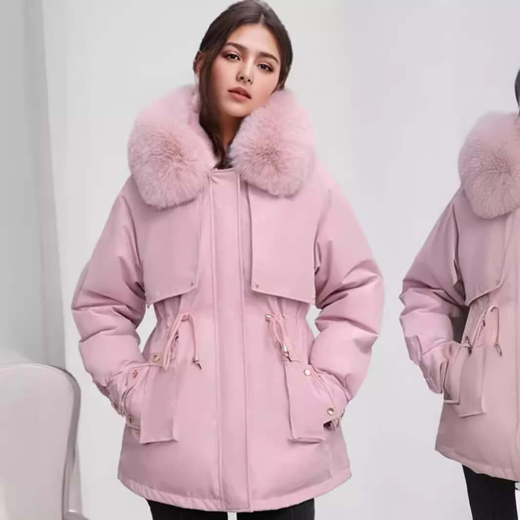 Drune | Damen Winter Kunstpelzkragen Mantel