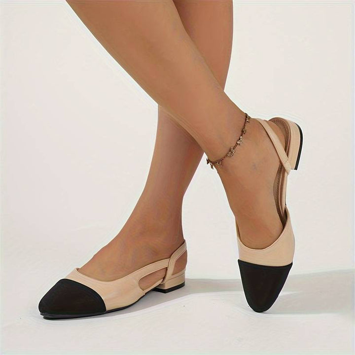 Drune | Slingback Ballerinas in Beige & Schwarz Klassischer Chic
