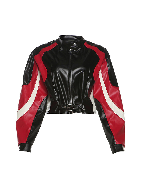 Drune | Y2k Motorrad Slim Fit Rundhalsjacke